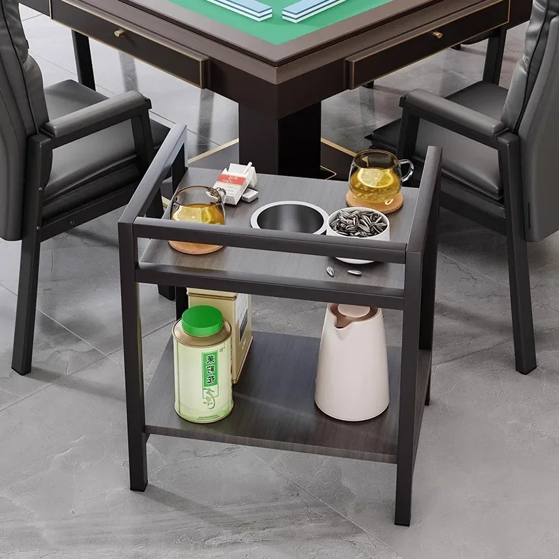 

Coffee table mahjong table chess and card room side table tea rack playing card mahjong machine double-layer movable side table