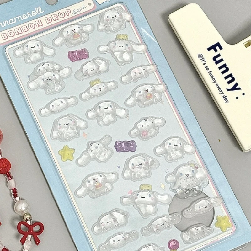Милые Sanrio Hello Kitty DIY 3D рельефные декоративные наклейки модный мультфильм Kuromi Cinnamoroll чехол для телефона креативное украшение подарок