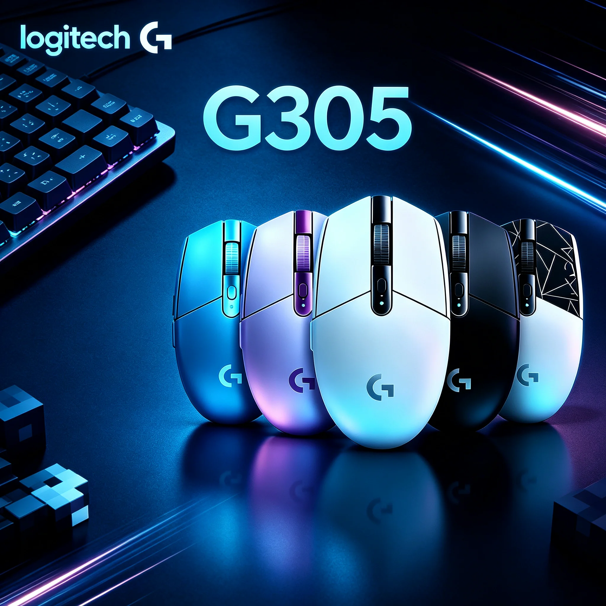 Logitech G305 LIGHTSPEED Wireless Mouse Portable Compact Body Long Battery Duration Optical Mice for Gamer Student and Daily Off