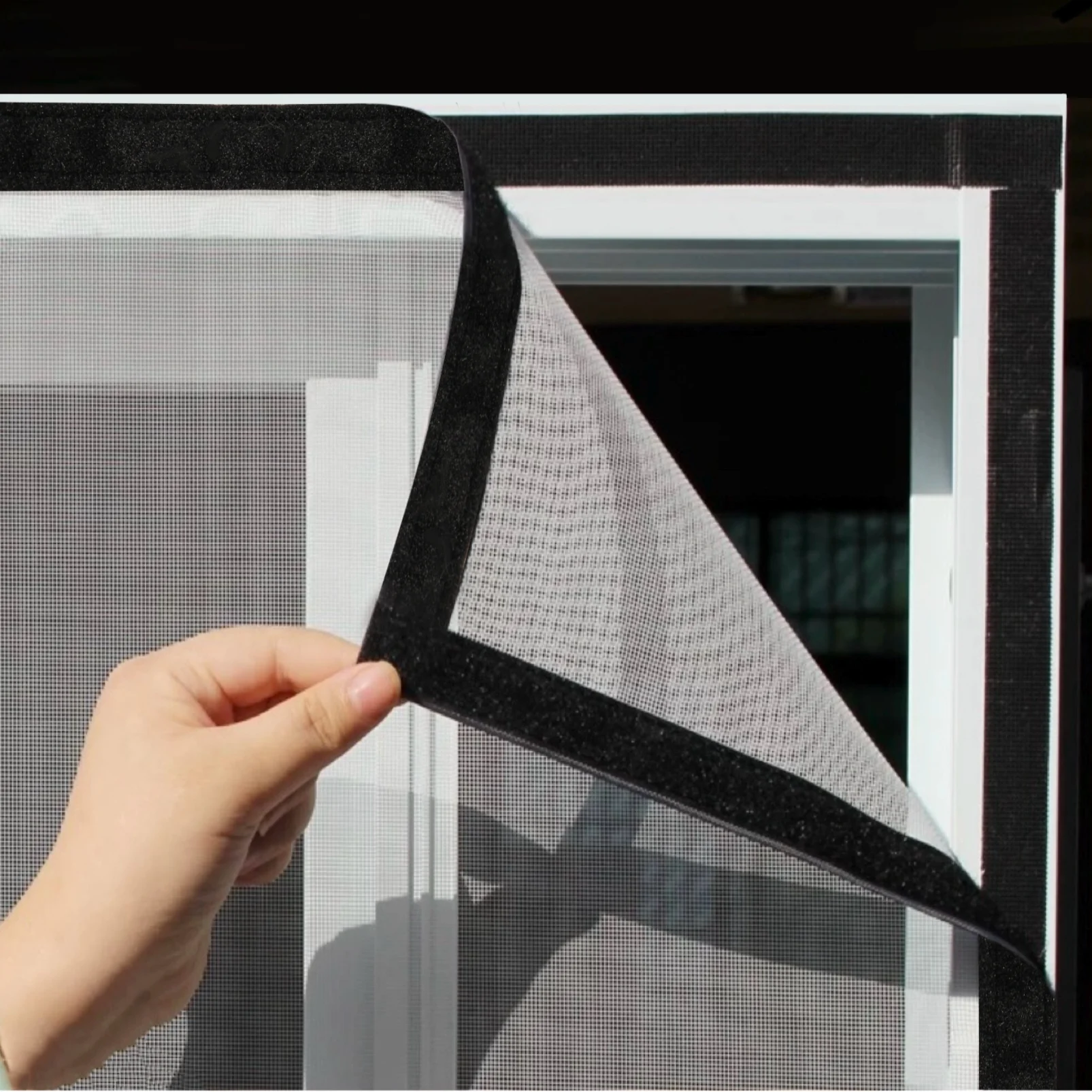 Minimalist Grey Insect Defense Screen - Seamless Polyester Fiber Mesh for Modern Homes (5mm Micro-Weave& High breathability)