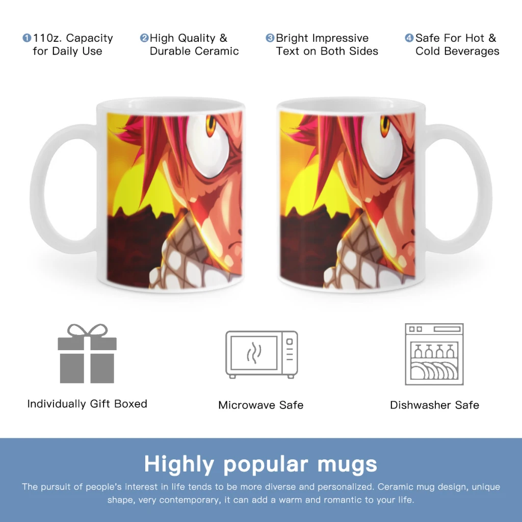 

Japanese Anime Fairy Tail Free shipping Ceramic Mug Cute Coffee Tea Milk Stave Mugs And Cups with Handle Novelty Gifts