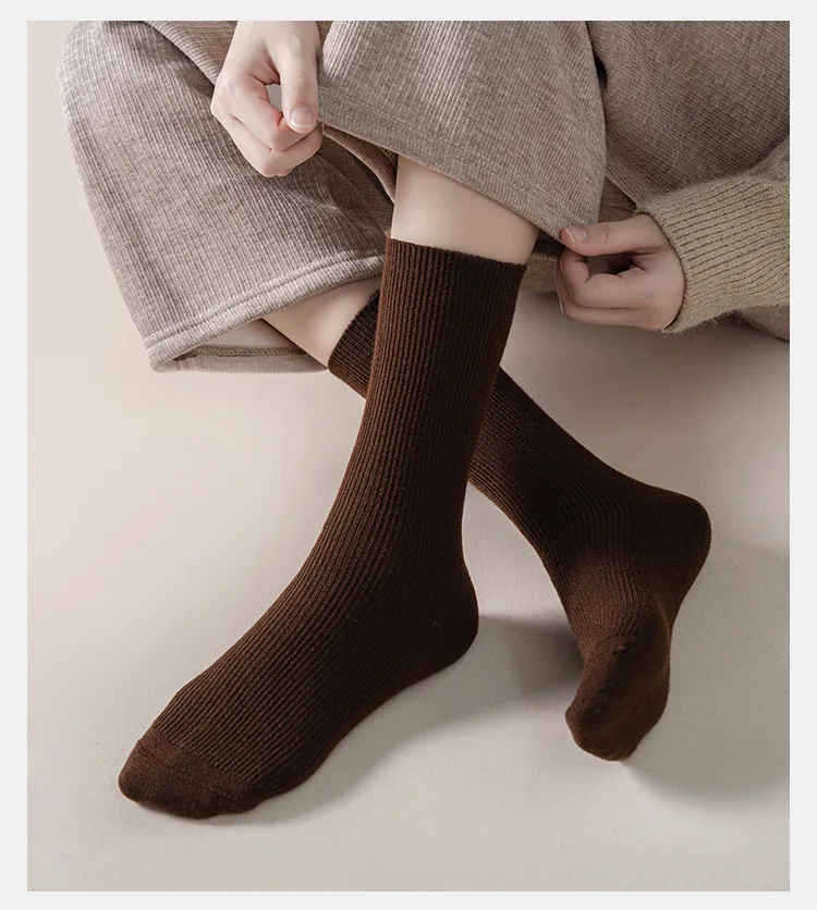 

Sock Leisure Athletic Sports Crew Dress Wool Women Winter double-needle Autumn Winter Boneless Long Calf Keep Warm B2W140