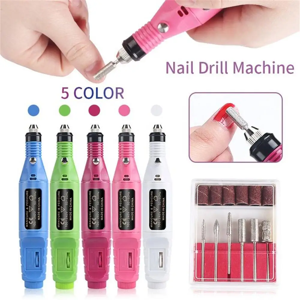 

Professional Electric Nail Drill Machine 5 Colors Electric Nail Sander Electric Manicure Tool Nail Drill Machine With Bits Set