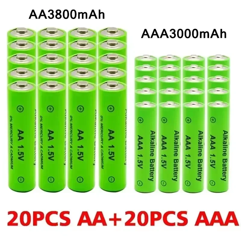 

AA + AAA Rechargeable AA 1.5V 3800mAh / 1.5V AAA 3000mah Alkaline Battery Flashlight Toys Watch MP3 Player Replace Ni-Mh Battery