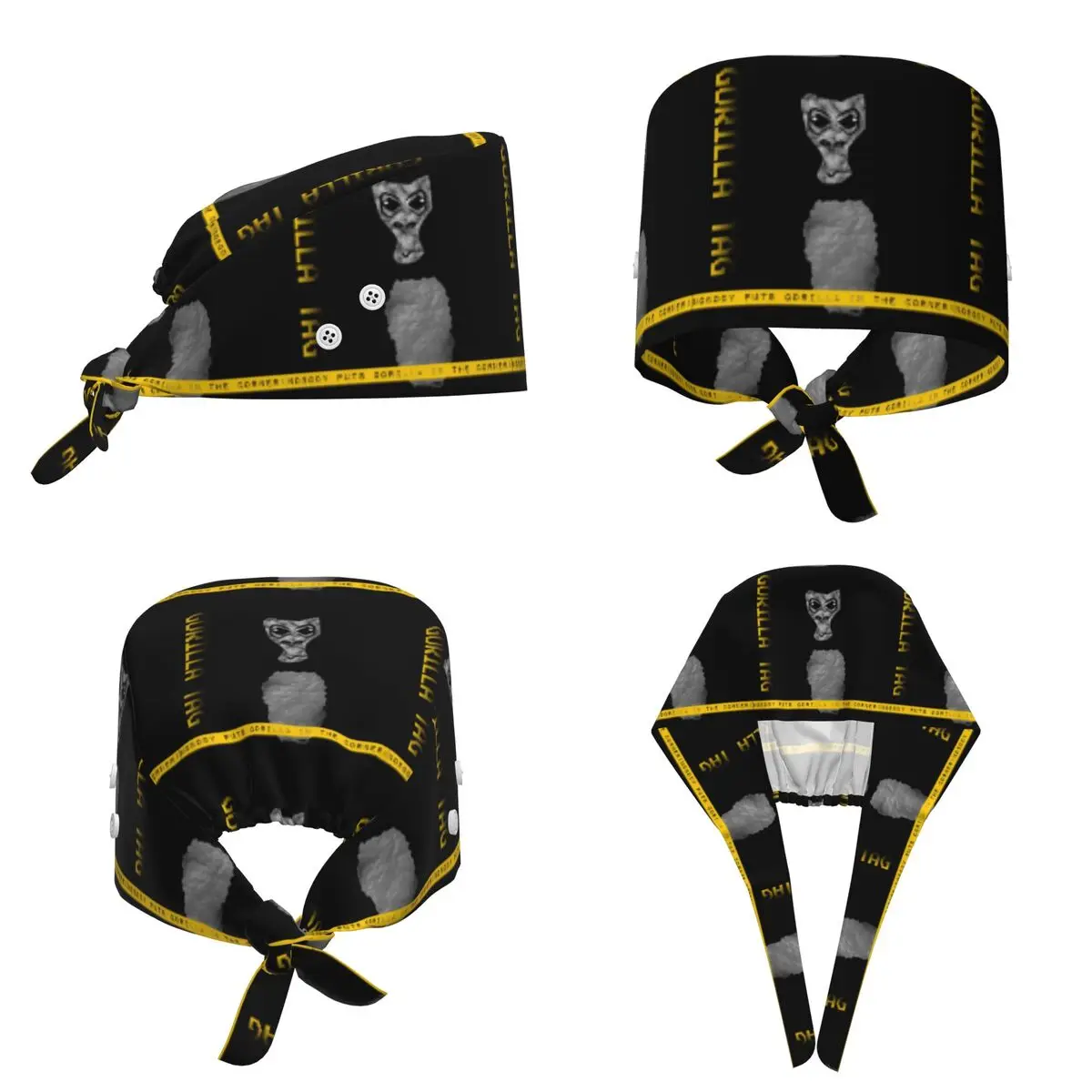 Gorilla Tag Monkey Scrub Hat, Bonnet chirurgical réglable pour hommes et femmes, idéal pour les professionnels de la santé et les dentistes