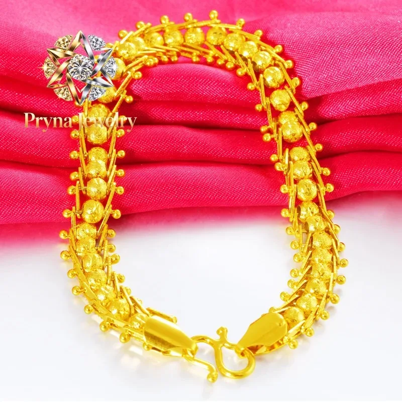 

Pryna Jewelry Gold shop with 9999 real gold men's bracelet 24 K dragon row bracelet bracelet boss bracelet send dad