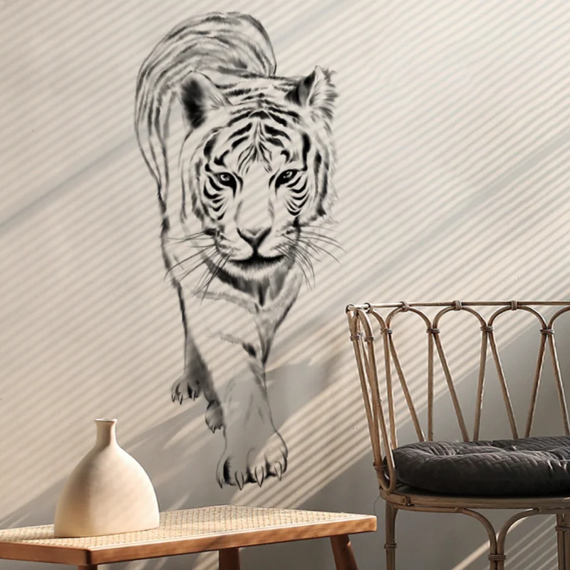 Kawaii Tiger Wall Sticker Cartoon Children's Bedroom Background Decoration Kindergarten Classroom Sticker Antifouling Removable