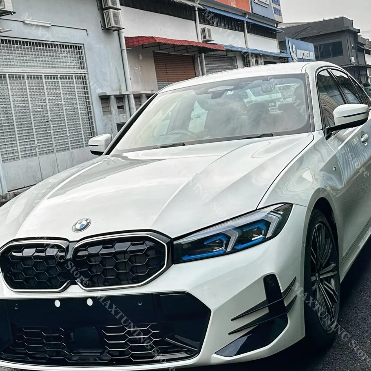 

Передний бампер в стиле Maxton, спойлер для губ для BMW 3 серии G20 G21 LCI M Sport 2022-2025, сплиттер для лица, комплект кузова, тюнинг