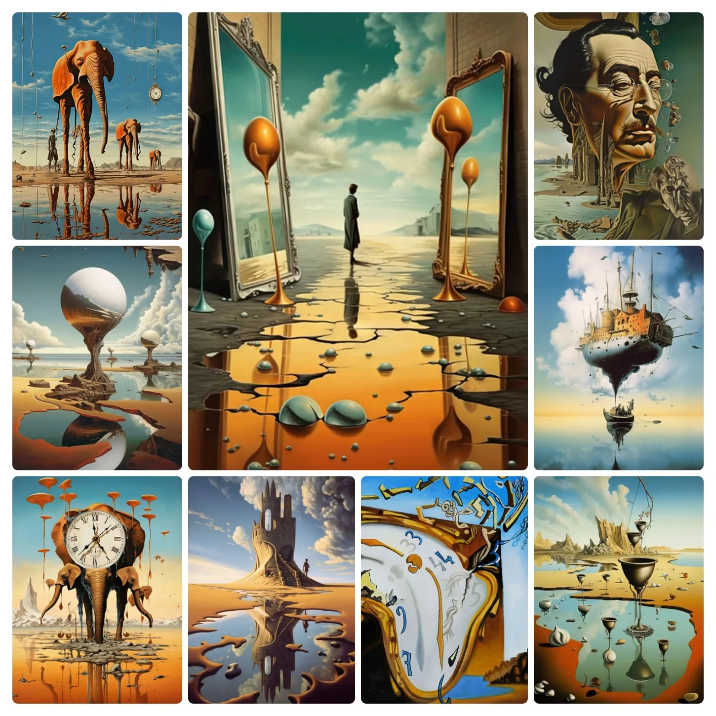 Adult Jigsaw Puzzle 500/1000 Pieces Puzzle Surreal Dali Style Art Paper Puzzle Decorative Painting Exercise Brain Thinking