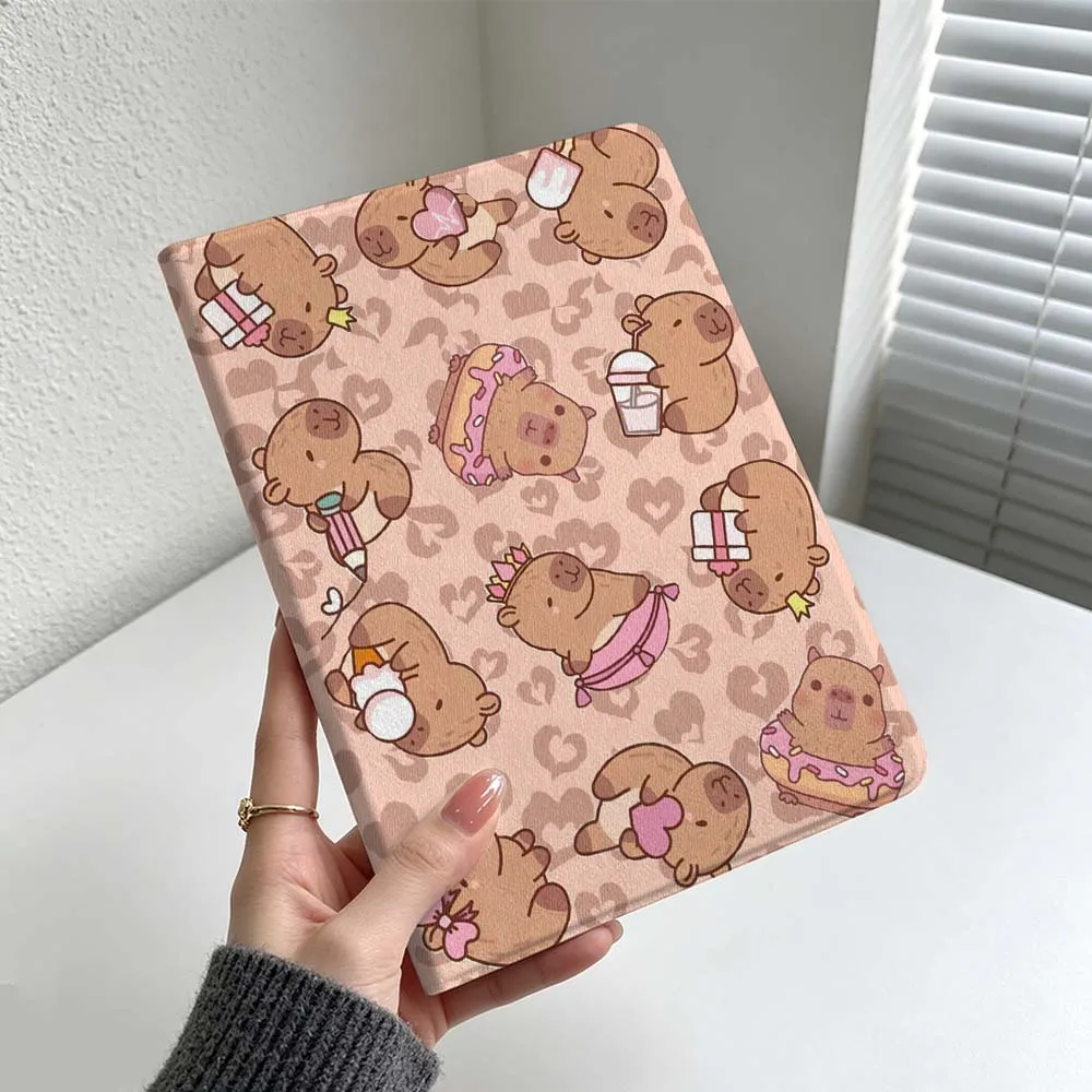 Minimalist Cute Capybara Cover For Samsung Galaxy Tab S11 S10 S9 S8 S7 S6 A11 A9 A8 Lite FE Plus Soft Inch Tablet Case