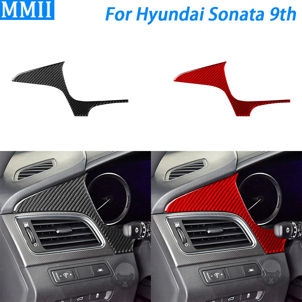 

For Hyundai Sonata 9th 2015-2017 Accessories Real Carbon Fiber Driver Dashboard Panel Cover Trim Car Interior Decoration Sticker