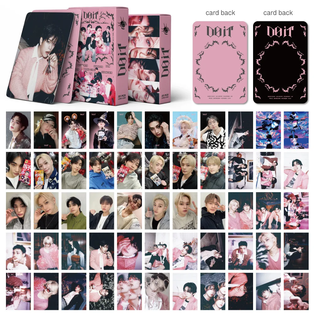 

Коллекционный набор KPOP: 55 фотокарточек Stray Kids (SKZOO) из серии Pain Pack Lomo Card и SKZOO DO IT Pink Series, открытки для фанатов, подарок ﻿