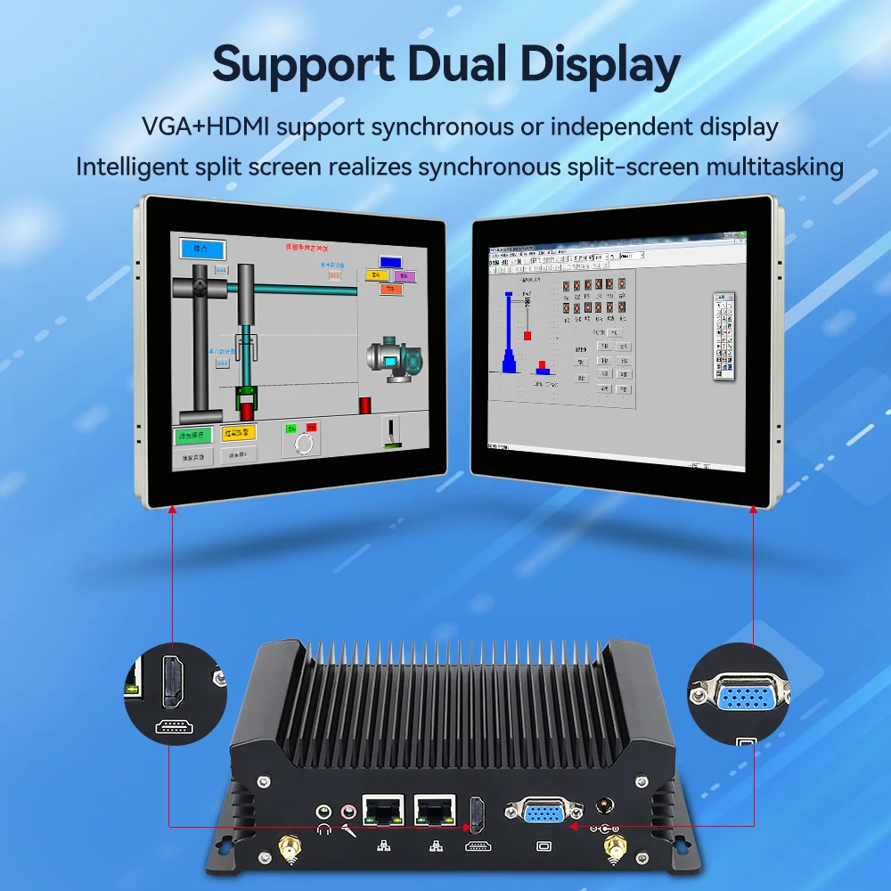 Imagem -04 - Fanless Industrial Mini pc Intel Core I710610u 2x Gigabit Lan 2x com Rs232 8x Suporte Usb Wifi 4g Lte Windows Linux