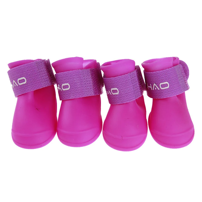 

Dog Shoes Waterproof Shoes a Set of 4 Teddy Puppy Bichon Small Dog Rain Boots Pet Booties Silicone Rain Boots