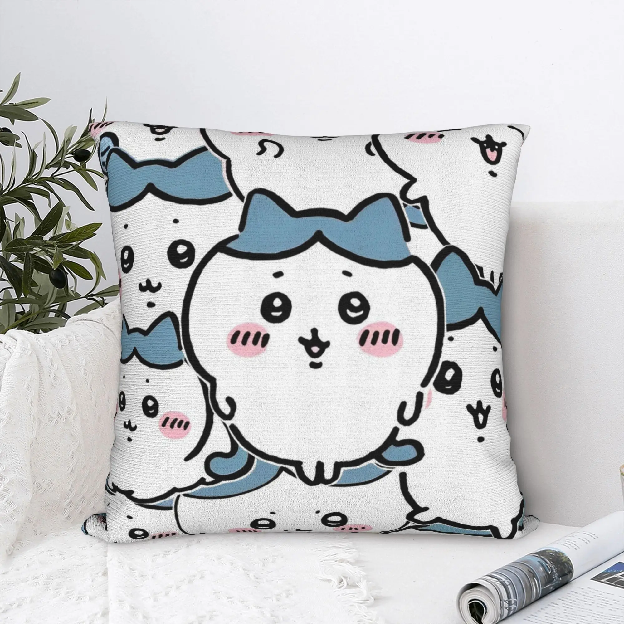 Cute Chiikawa Pattern Catoon Square Pillow Case  Cushion Cover Novelty Zipper Decorative Pillowcover for Sofa 45x45cm