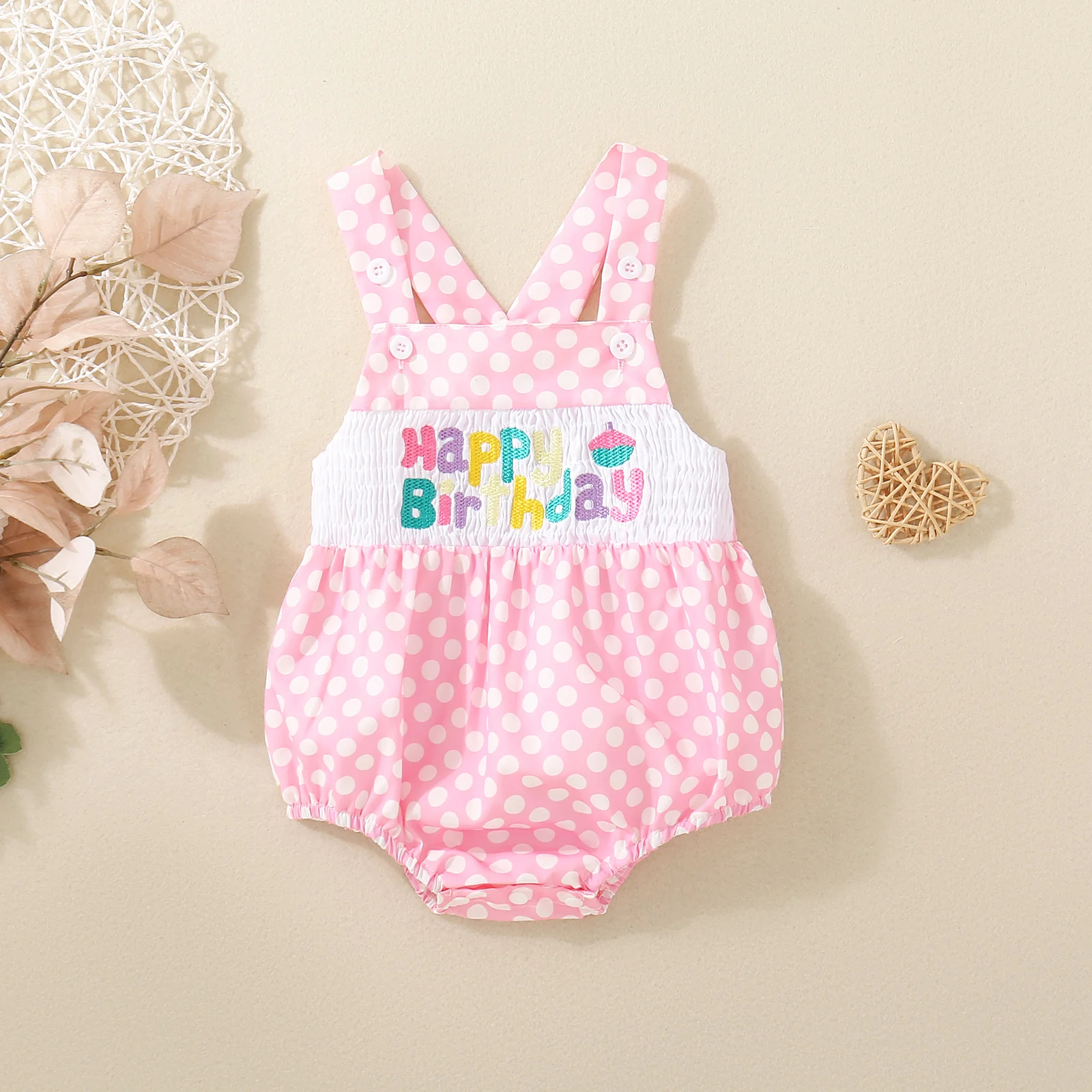 

Unisex Baby Summer Baby Girl Pink Spotted Carrier Harem