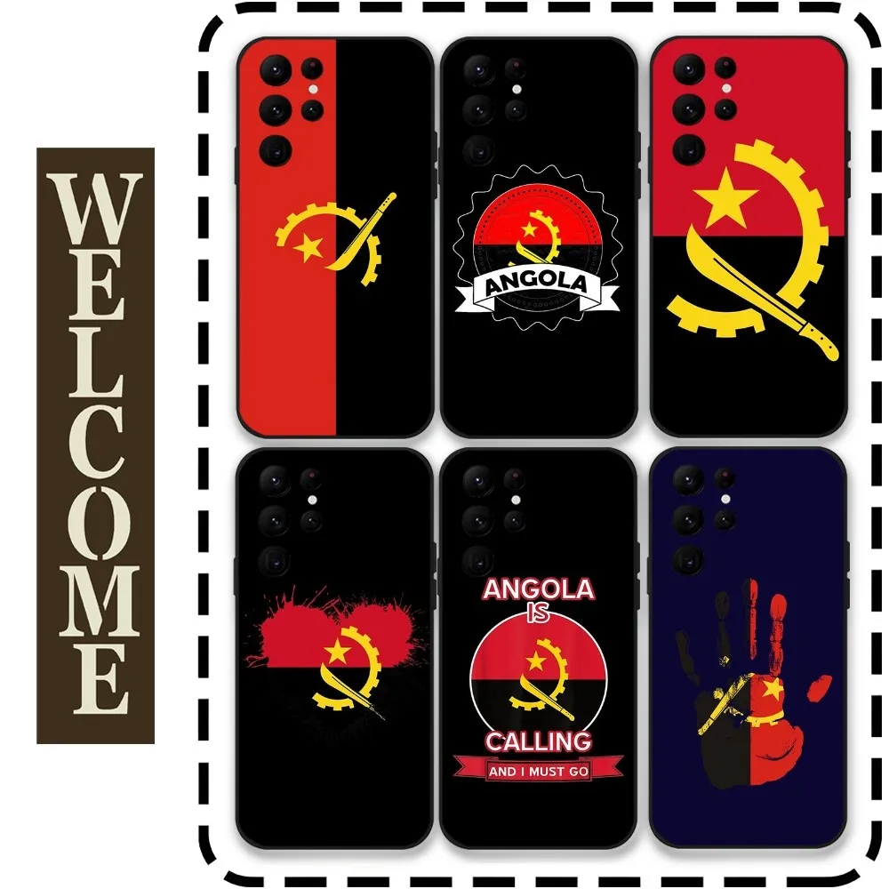 

Angola Flag Phone Case for Samsung Galaxy S24 Ultra S22 S23 Ultra S21 S20 5G Protective Silicone TPU Funda