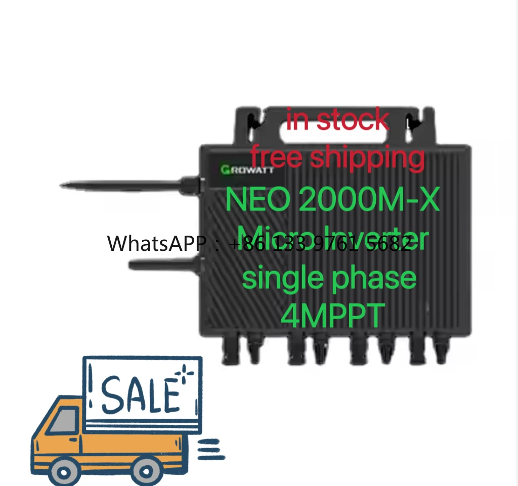 2025 promoção de estoque da ue growatt neo 2000m-x na rede 2000w micro inversor inversor inversor monofásico 4mppt casa