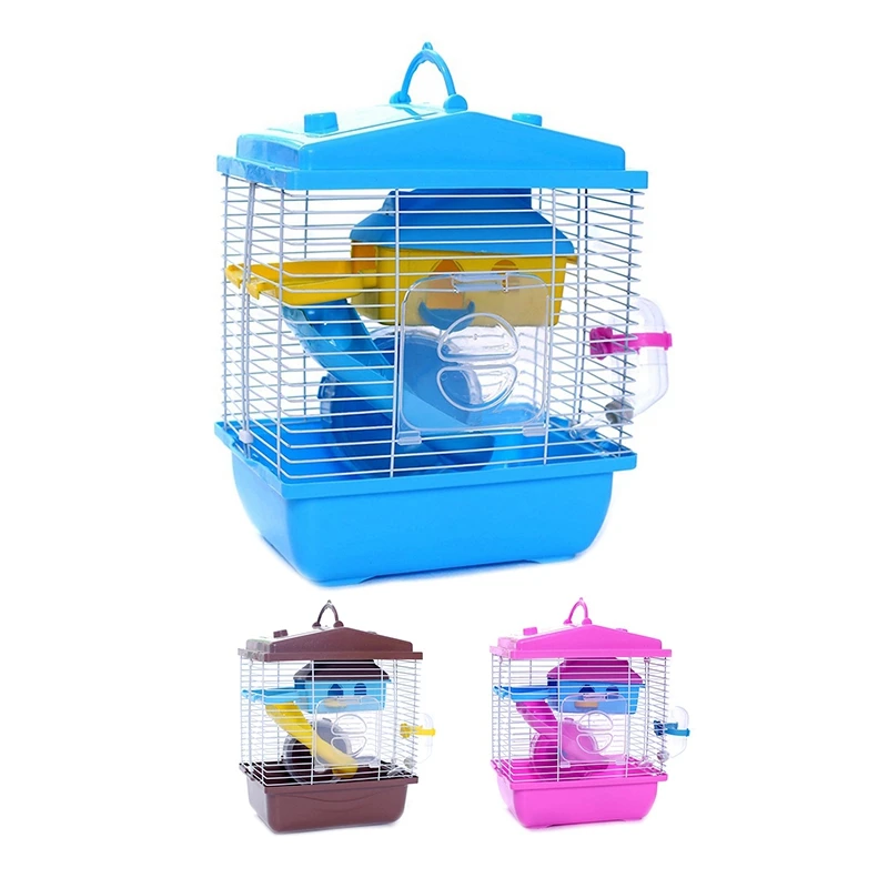 Pet Cage Hamster Cottage With Transparent Skylight Double Layer House For Hamster Golden Hamster Pet