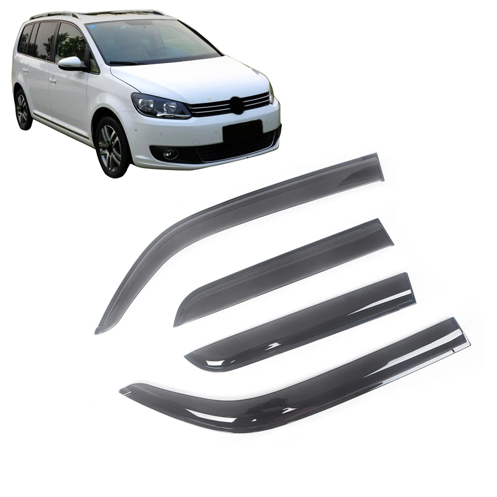

Для Volkswagen Touran 2003-2016 5 дверей, черный тонированный козырек на боковое окно автомобиля, вентиляционные навесы, навесы, защита от дождя, дверной вентилятор