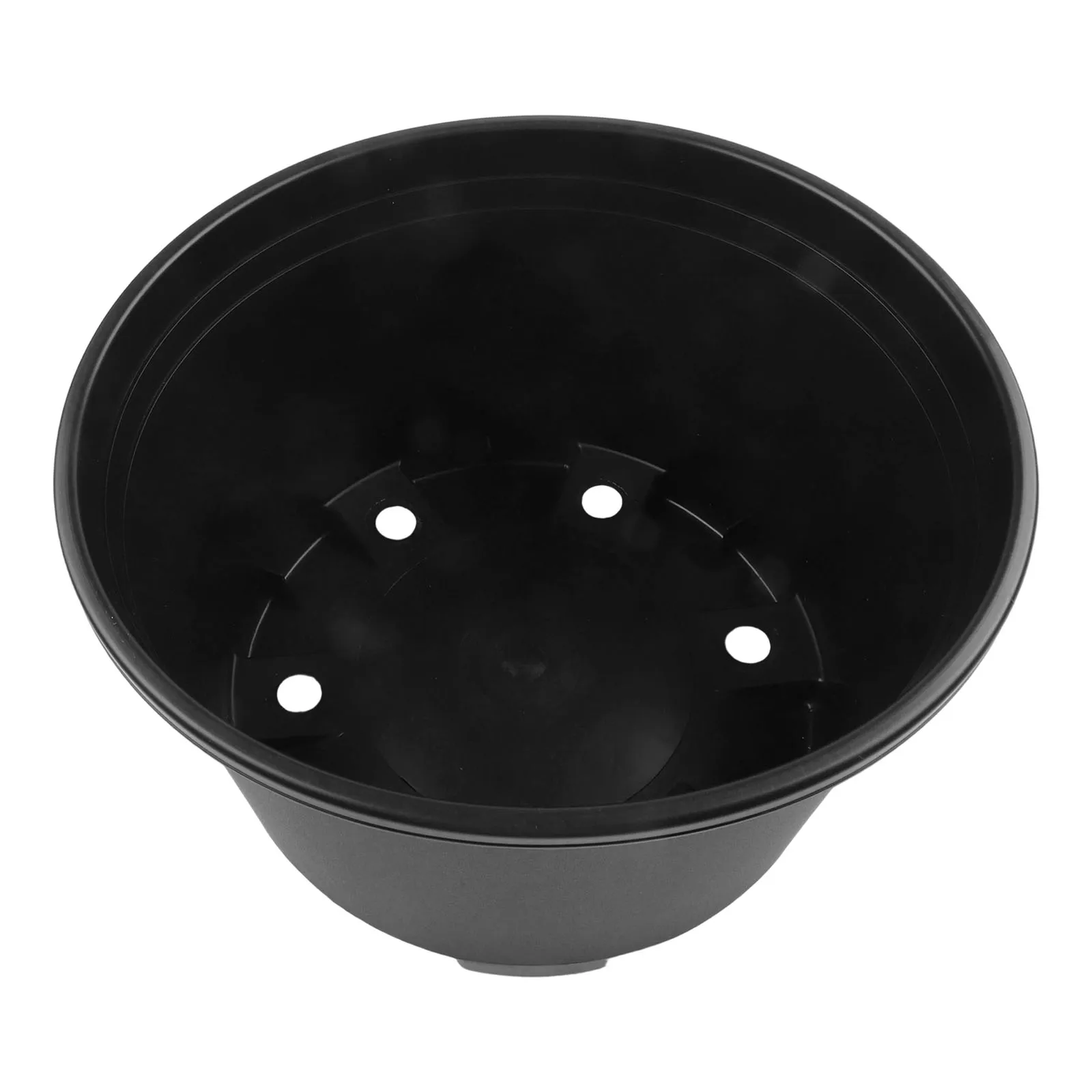 Black Plastic Pot Large Round Plant Pot Garden Decor Contemporary Garden Decor Efficient Drainage Flower Container Drainage Pot