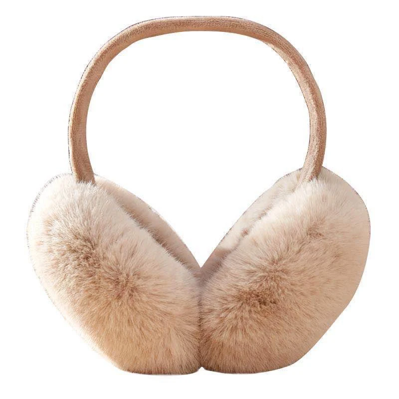 Women's Winter Warm Ear Muffs, Plush Windproof Earmuffs Soft Rabbit Hair Earflap Foldable Portable Fluffy Ear Protection