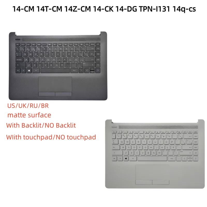 

New US/UK/RU/BR Top Case Palmrest Upper Bottom Cover Case For 14-CM 14T-CM 14Z-CM 14-CK 14-DG TPN-I131 14q-cs Shell