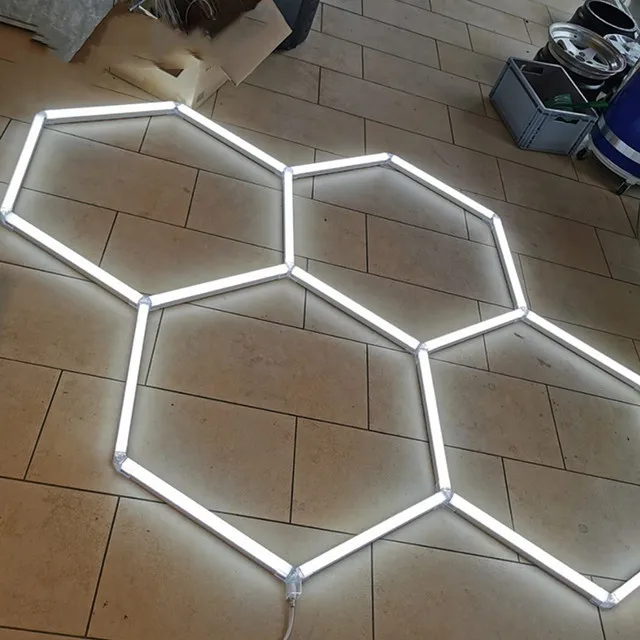 

565mm Hexagon Led Lighting Honeycomb Garage Light for Barber Shop Car Wash Workshop Led Tube Light DIY Popular