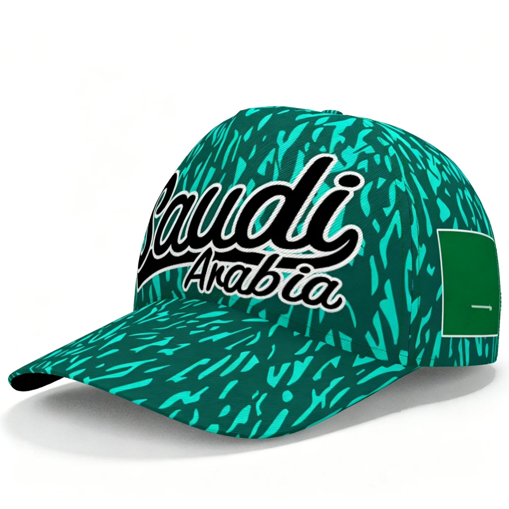 Saudi Arabia Script Sword National Flag Baseball Cap Adjustable Lightweight Snapback Outdoor Casual Football Sports Fan Sun Hat view 3