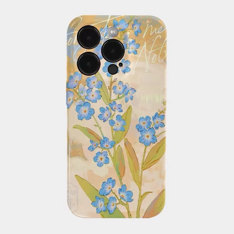 

Ins Korean Yellow Flower Sea Blue Case for IPHONE 17 16ProMax 15 14 13 12 11PRO Plus Acrylic TPU Two in One Magnetic Phone Cases