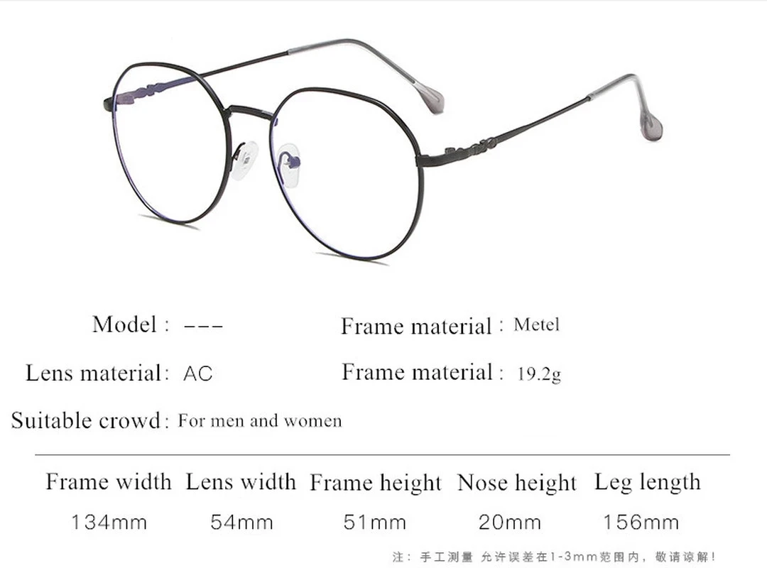 Round Unisex Myopia Glasses Women Men Retro Metal Frame Glasses Anti Blue Light Nearsighted Eyewear очки  -1.0 -1.5 To -4.0