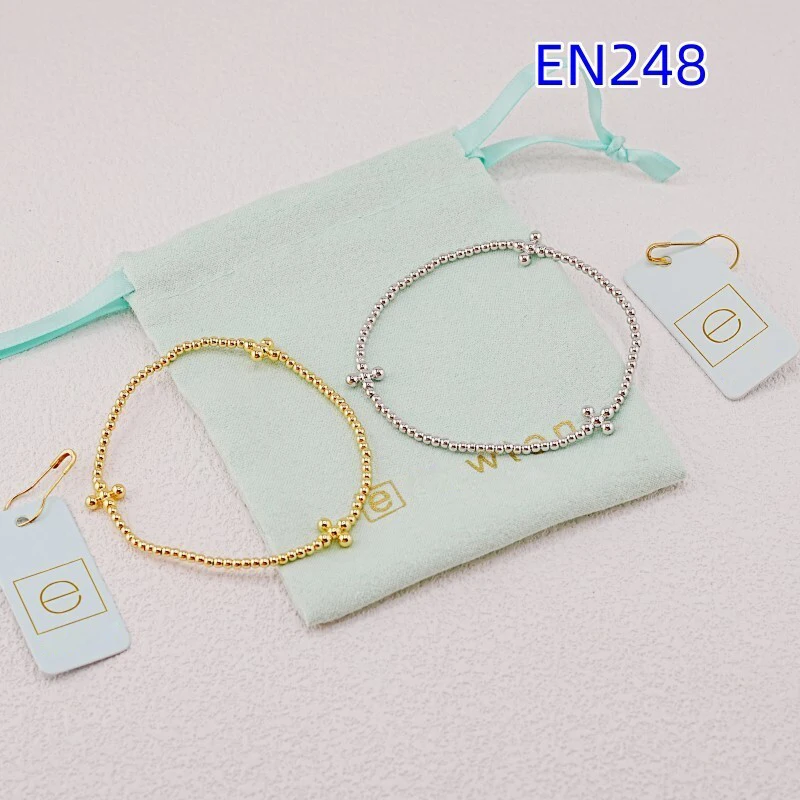 

VKVVA Fashion Jewelry Round Beaded Cross Elastic Stackable Simple Bracelet, Perfect as a Birthday Gift for Women, Unique Gift