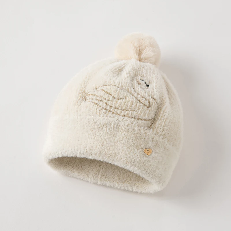 Dave Bella baby knitted hat Infant soft Cap  Winter Warm Hat Kids Girl Soild Bonnet DB4224276