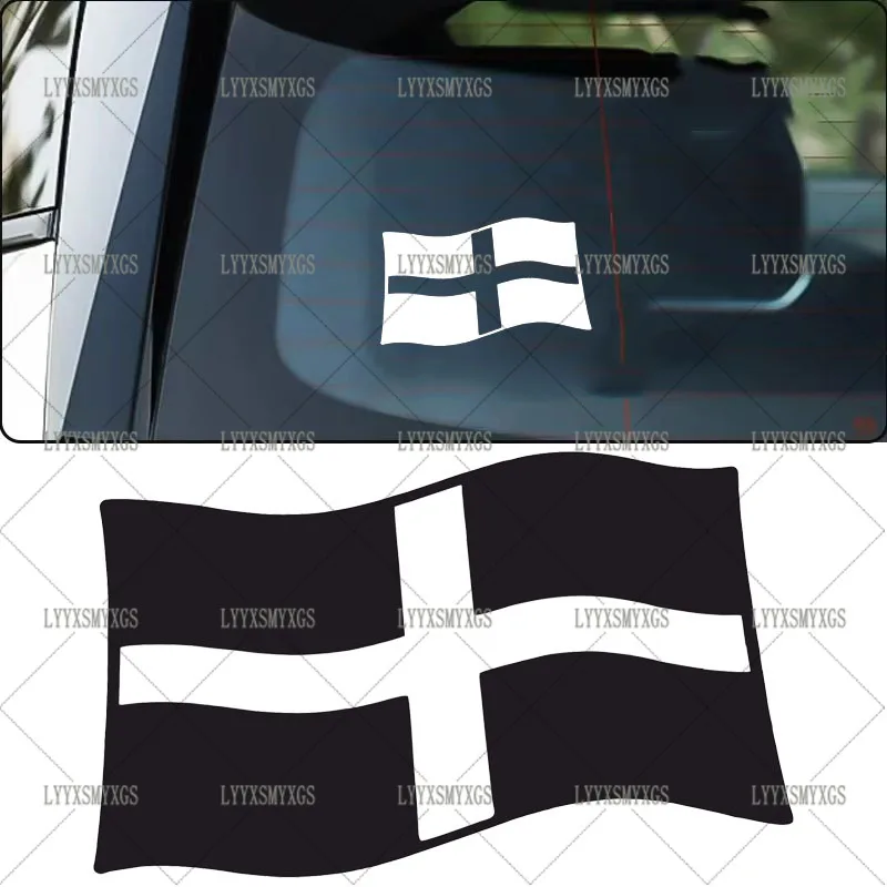 

Самоклеящиеся на заказ Cornwall Cornish простой флаг автомобильные наклейки водостойкая солнцезащитная виниловая наклейка ПВХ оптовая продажа украшения автомобиля