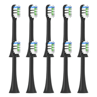 10PCS Vacuum Sealed Packed Replacement Brush Heads for SOOCAS X3 X3Pro X3U X5 V1 D3 Electric Toothbrush ,Black