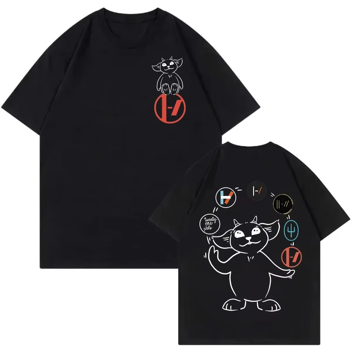 Twenty One Pilots T Shirts Fashion Rock Hip Hop Short Sleeve Men Women 's Clothing Casual Streetwear  Tees