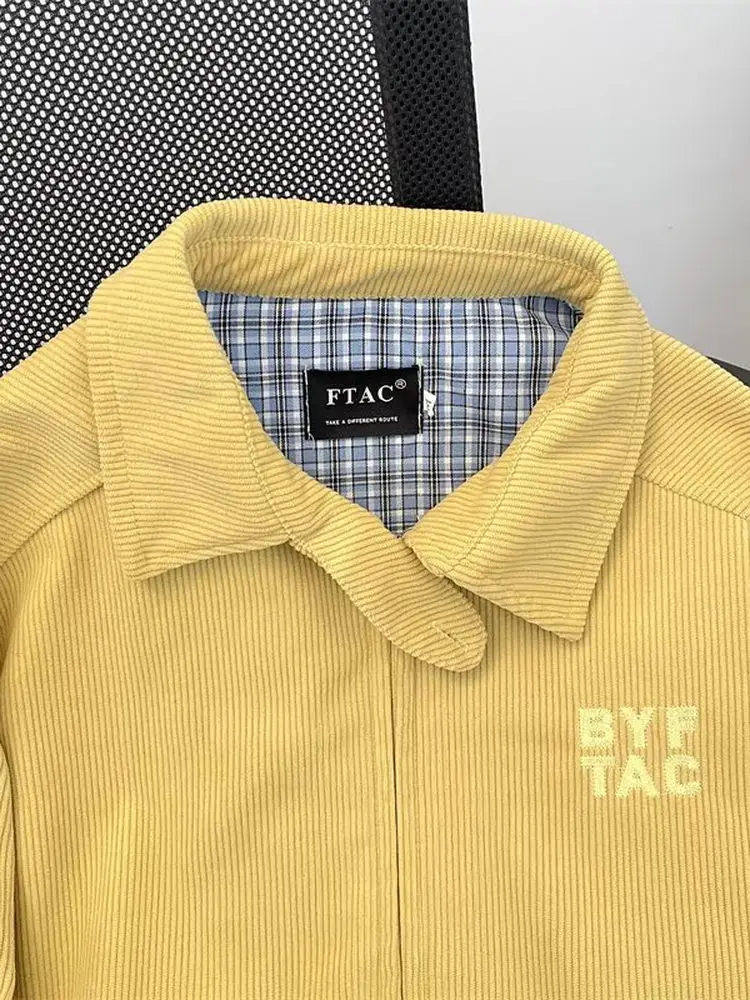 

Легкая рабочая одежда с принтом для мальчиков на весну и осень, винтажная американская верхняя одежда с воротником контрастного цвета