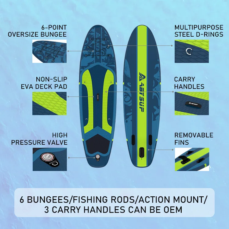 Eco-Friendly Portable Inflatable Ocean Surfing SUP Board, Drop Stitch Stand Up Paddle Board Factory Custom