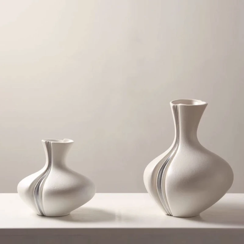 

Modern simple beige irregular flower ware, model room, office, coffee table, entrance decorative vase ornament