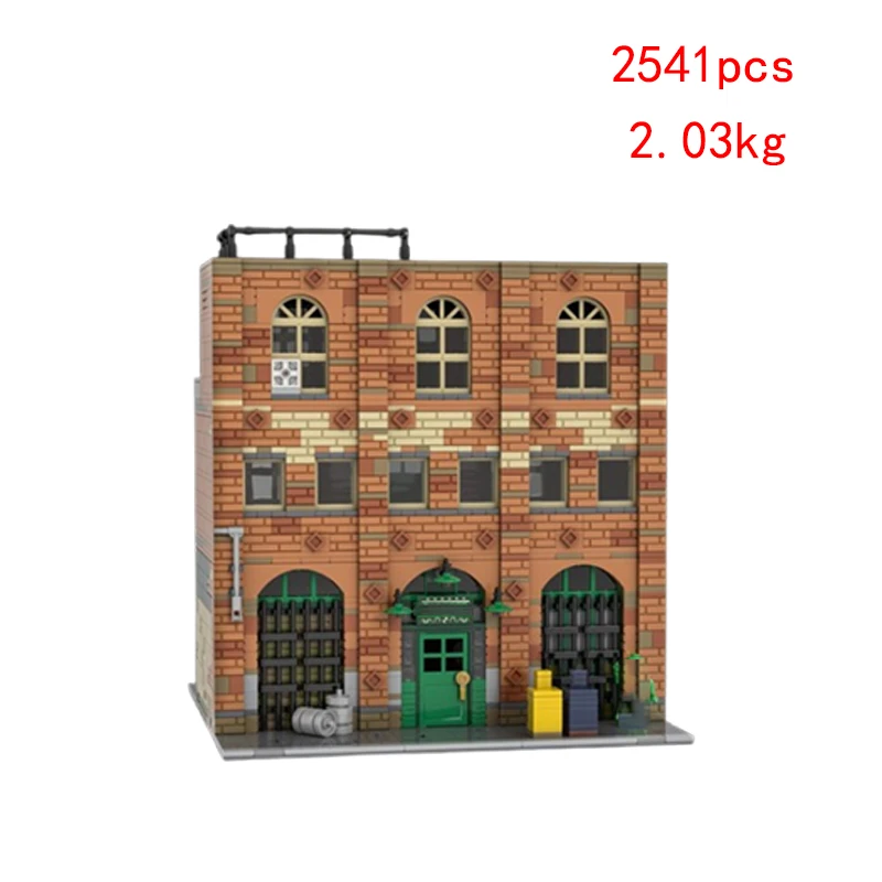 MOC-107637 130576 59472 124447 Small Grain Assembled Blocks Street View Architectural Model Toy for Churches