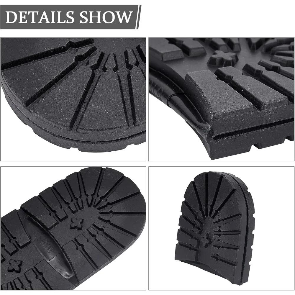 Shoe Replacement Rubber Out Sole, Durable Rubber Half Sole and Heels Raised Grain Repair Sole Pad Shoe Repair Replacement