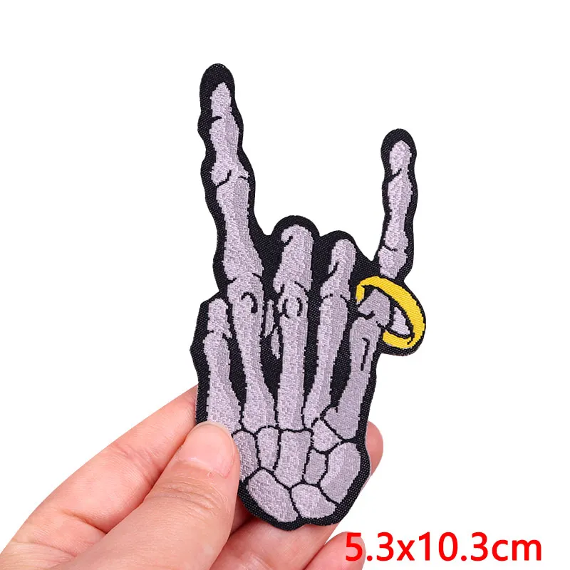 Rock Punk Embroidered Patches For Clothing Thermoadhesive Patches On Clothes Iron On Patches For Clothes Tiger Snake Patch Badge