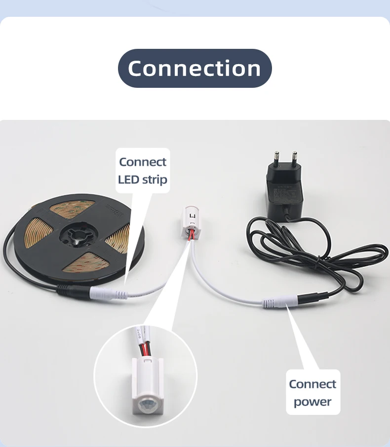PIR-Infrarot-Bewegungssensor-Schalter für LED-Beleuchtung, DC 12V 24V, für Schrank- und Treppenbeleuchtung – Detail 6