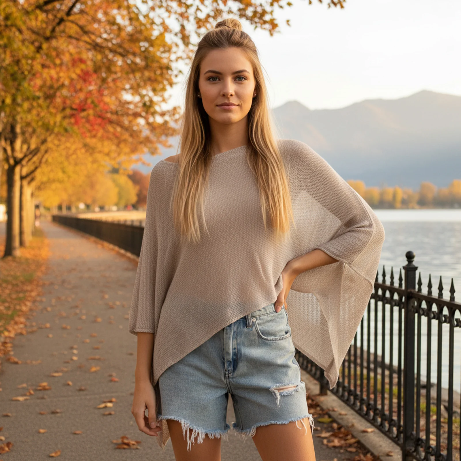 Femmes Vintage esthétique pure Poncho hauts léger tricot Crochet haussement d'épaules maille pure manches chauve-souris pull couvrir vêtements de plage