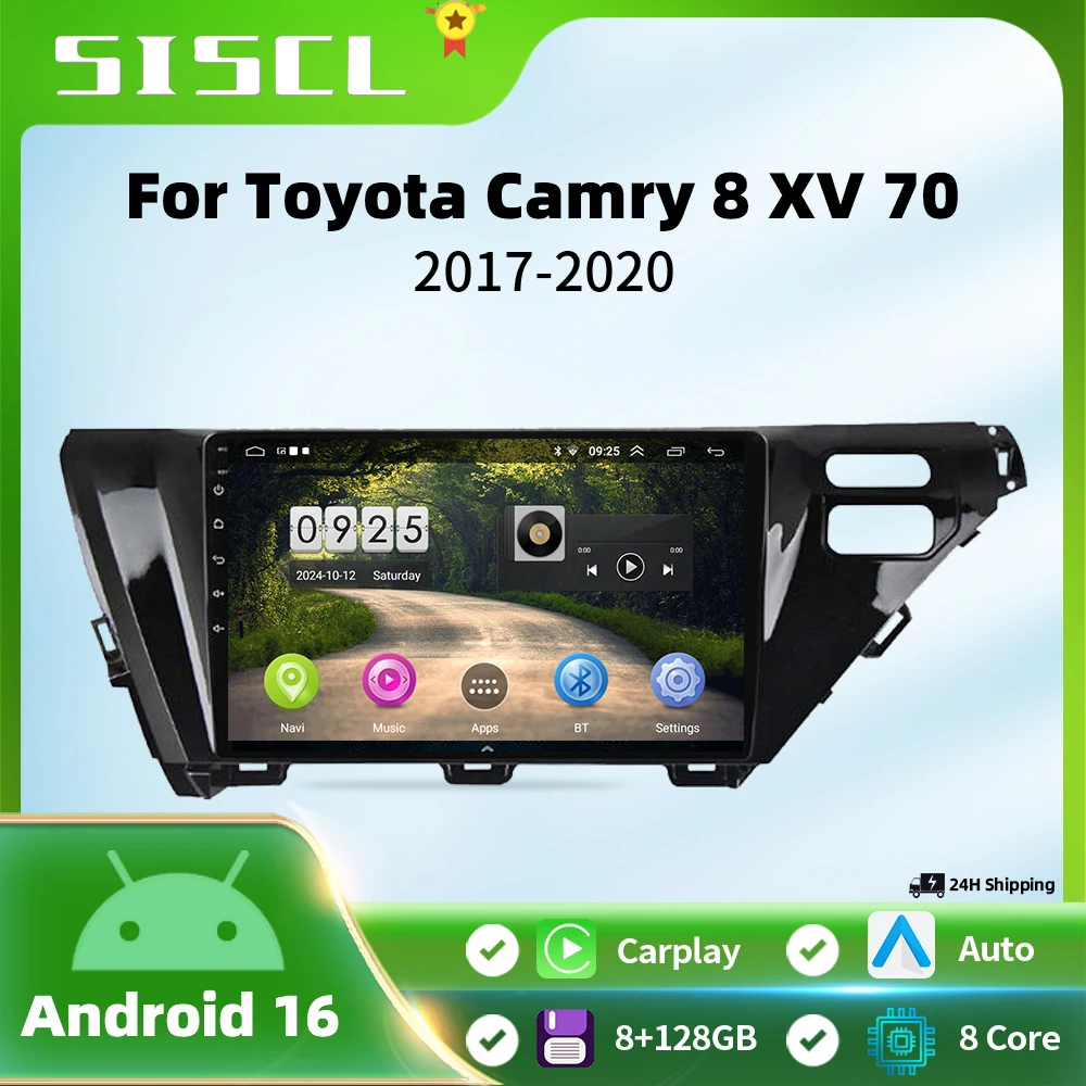 For Toyota Camry 8 XV 70 2017 2018 2019 2020 Android 16 Car Stereo Radio Navigation GPS Multimedia Player Headunit