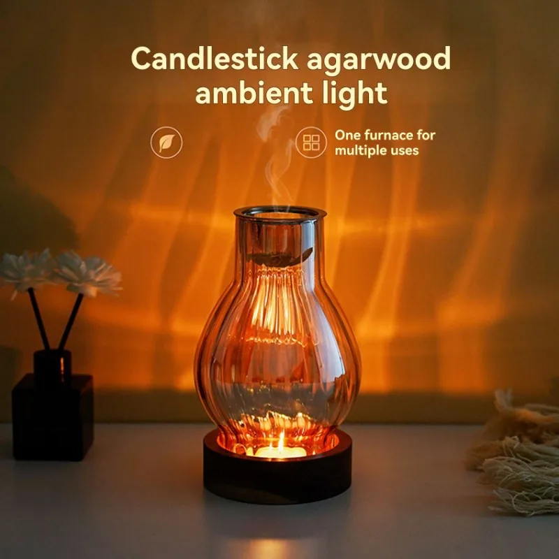 ABKO-Aromatherapy Lamp Set In Heat-Resistant Glass-Large Vintage Design-Transparent Version Included