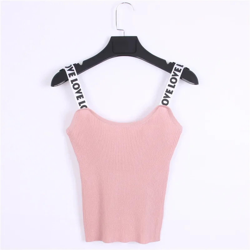 Summer Vest Korea Stylish Crop Top Sleeveless Stretch Basic Camisole for Woman Sexy Girl Vest Women Tank Tops Classic Outfits