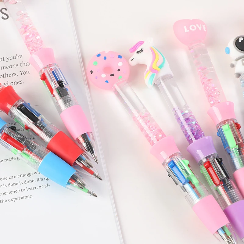 2 ชิ้น Creative Quicksand Mini ปากกาลูกลื่นการ์ตูนกด Neutral ปากกาอุปกรณ์สํานักงานโรงเรียนเครื่องเขียนนักเรียนของขวัญ