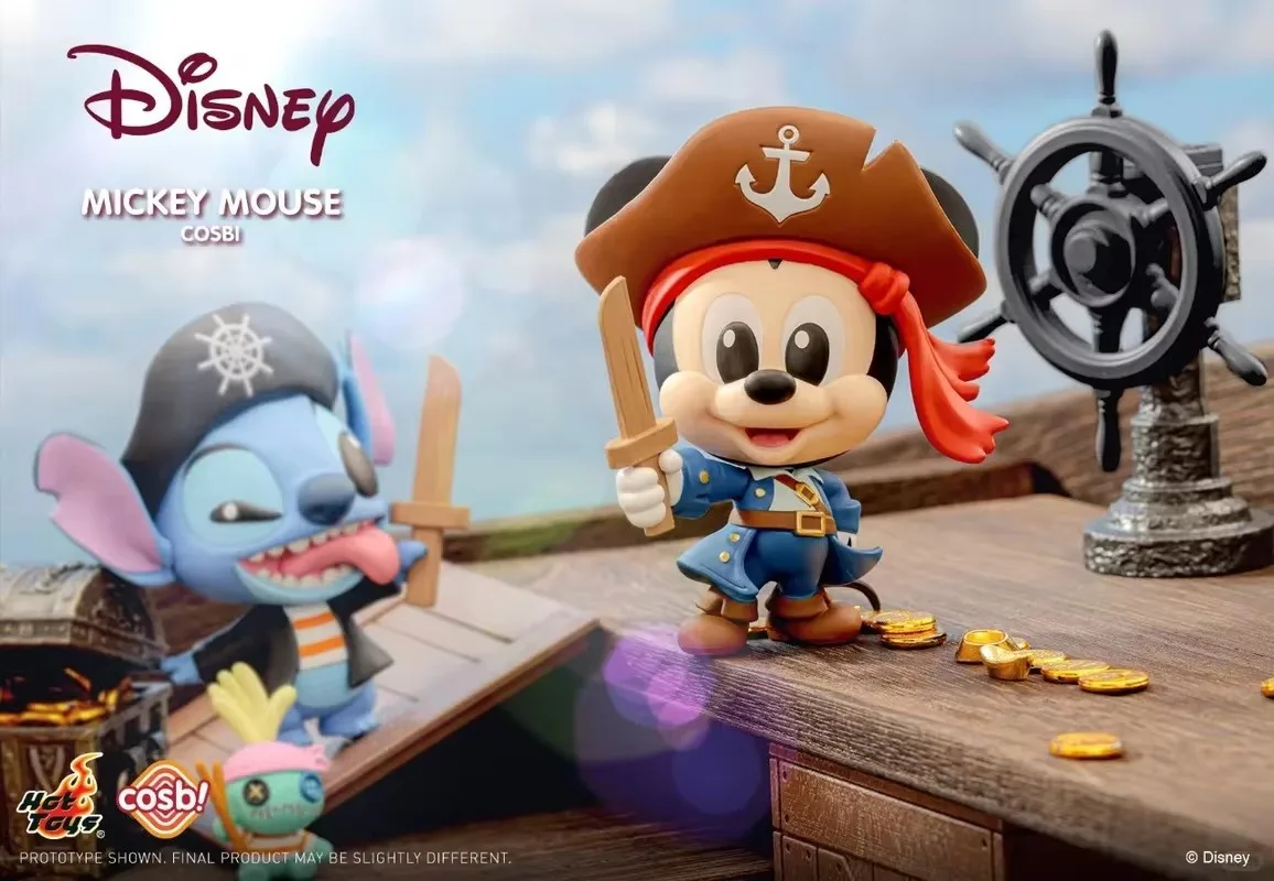 Hot Toys Disney Stitch Mickey Mouse＆Friends Pirates Series Exhibition Exclusive Collectible Figurine Cosbi Desktop Ornament Gift