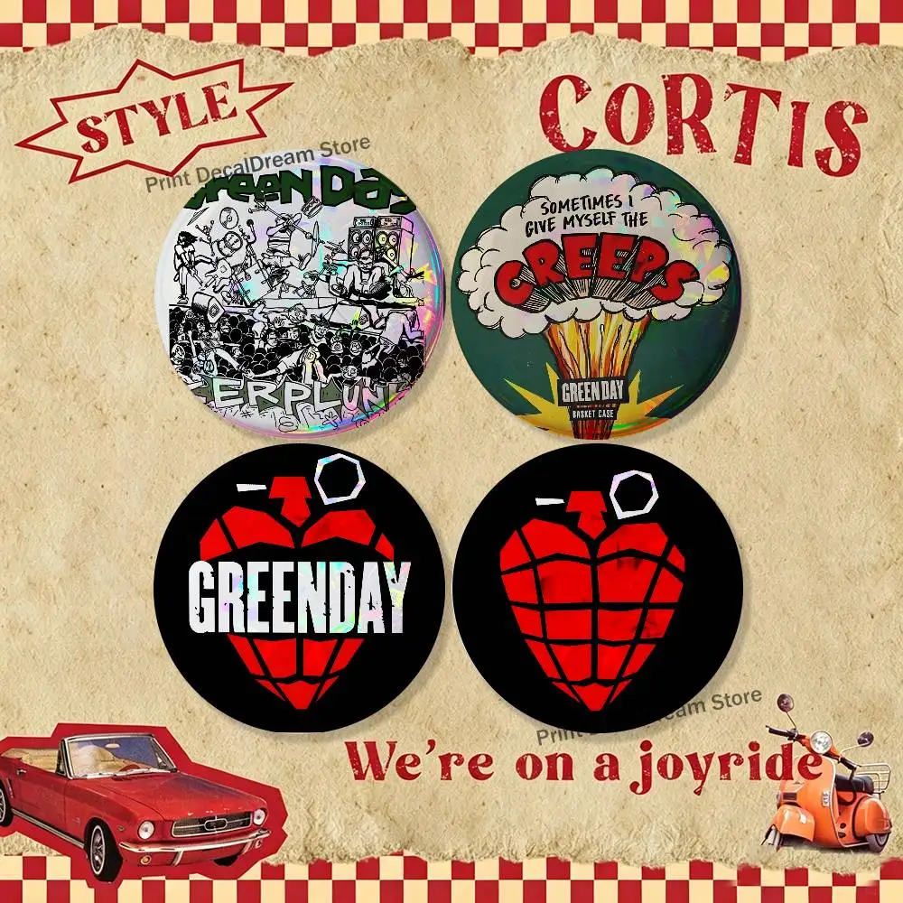 

G-Green Day Band 4-piece set Pins Backpack Clothes Jewelry Accessories Cartoon Round Brooch Button Badge Fans Collection Gifts